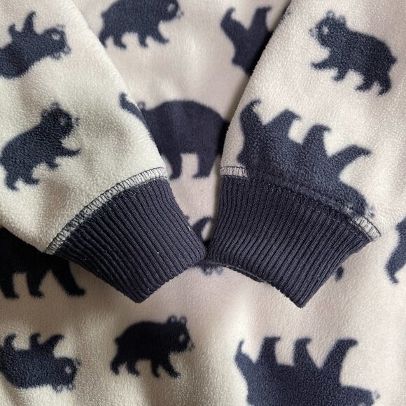 CARTERS One Piece Hooded Fleece Outfit White With Navy Bears 24 Months - Picture 9 of 10